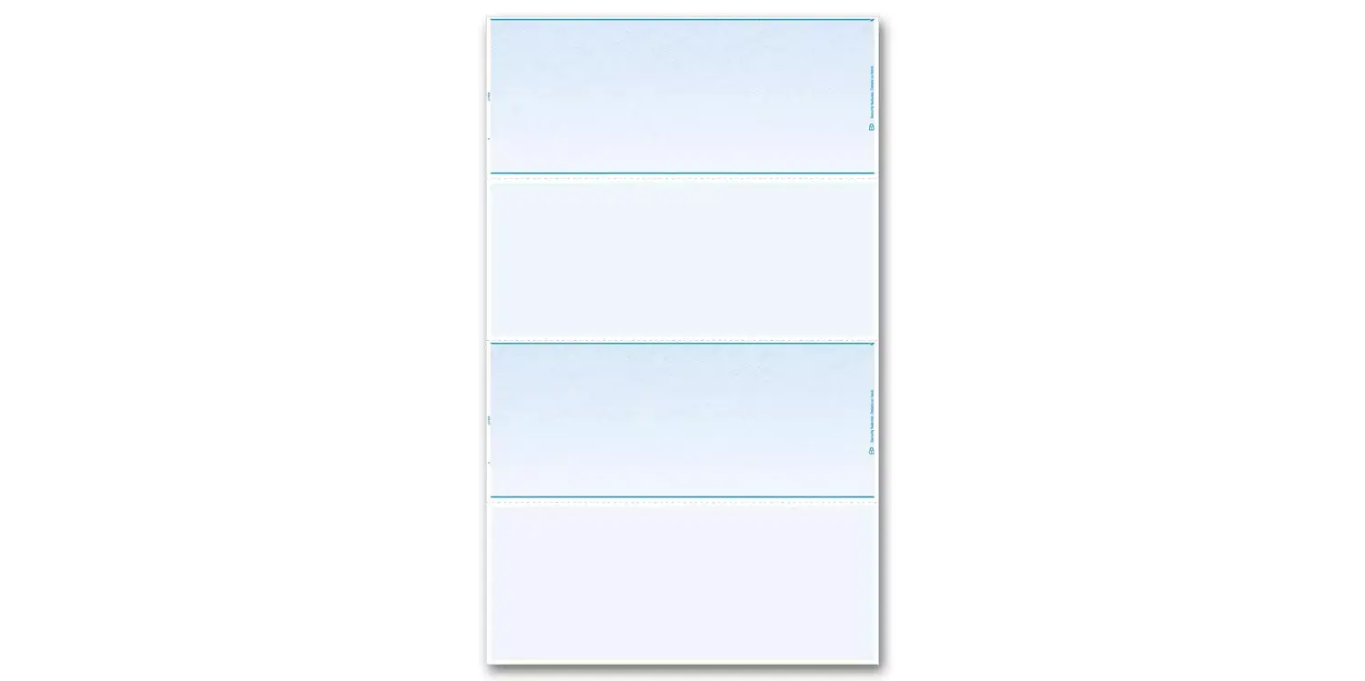 Blank Laser Checks - 2-Up Format