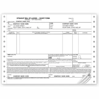 9252 - Continuous Straight Bills of Lading - Short Form