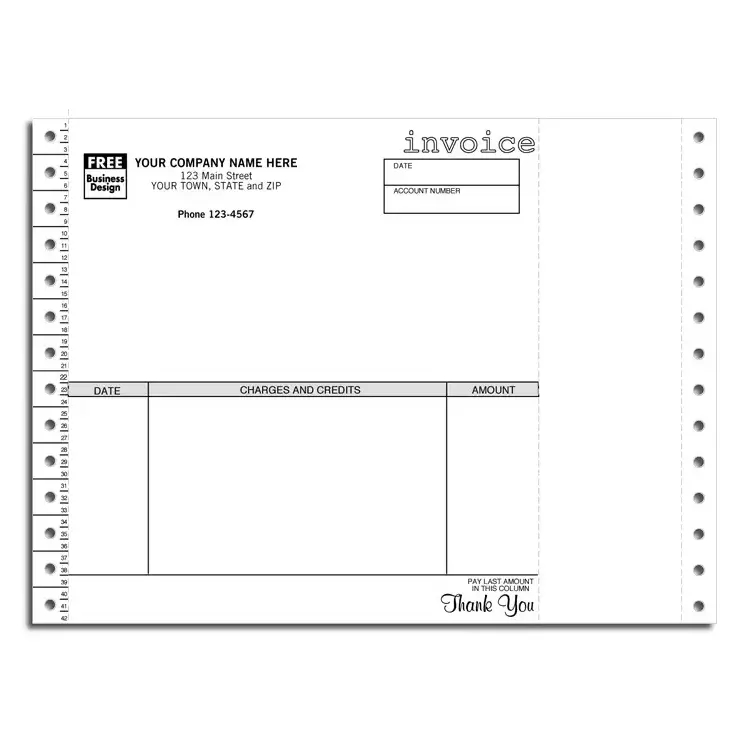 9160 - Continuous Invoices - Side Perforation