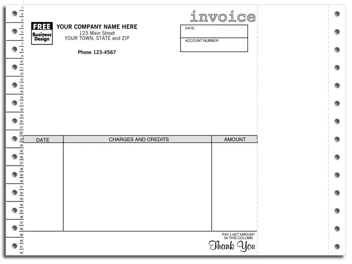 9160 - Continuous Invoices - Side Perforation