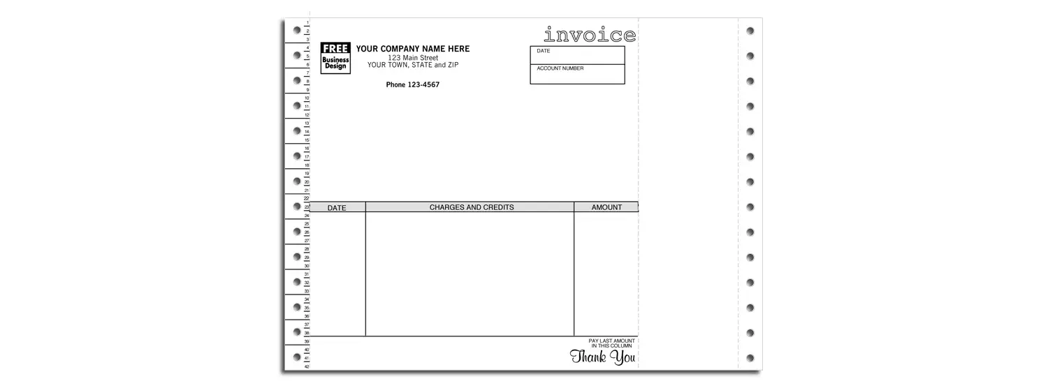 9160 - Continuous Invoices - Side Perforation
