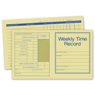 Weekly Time Record Cards