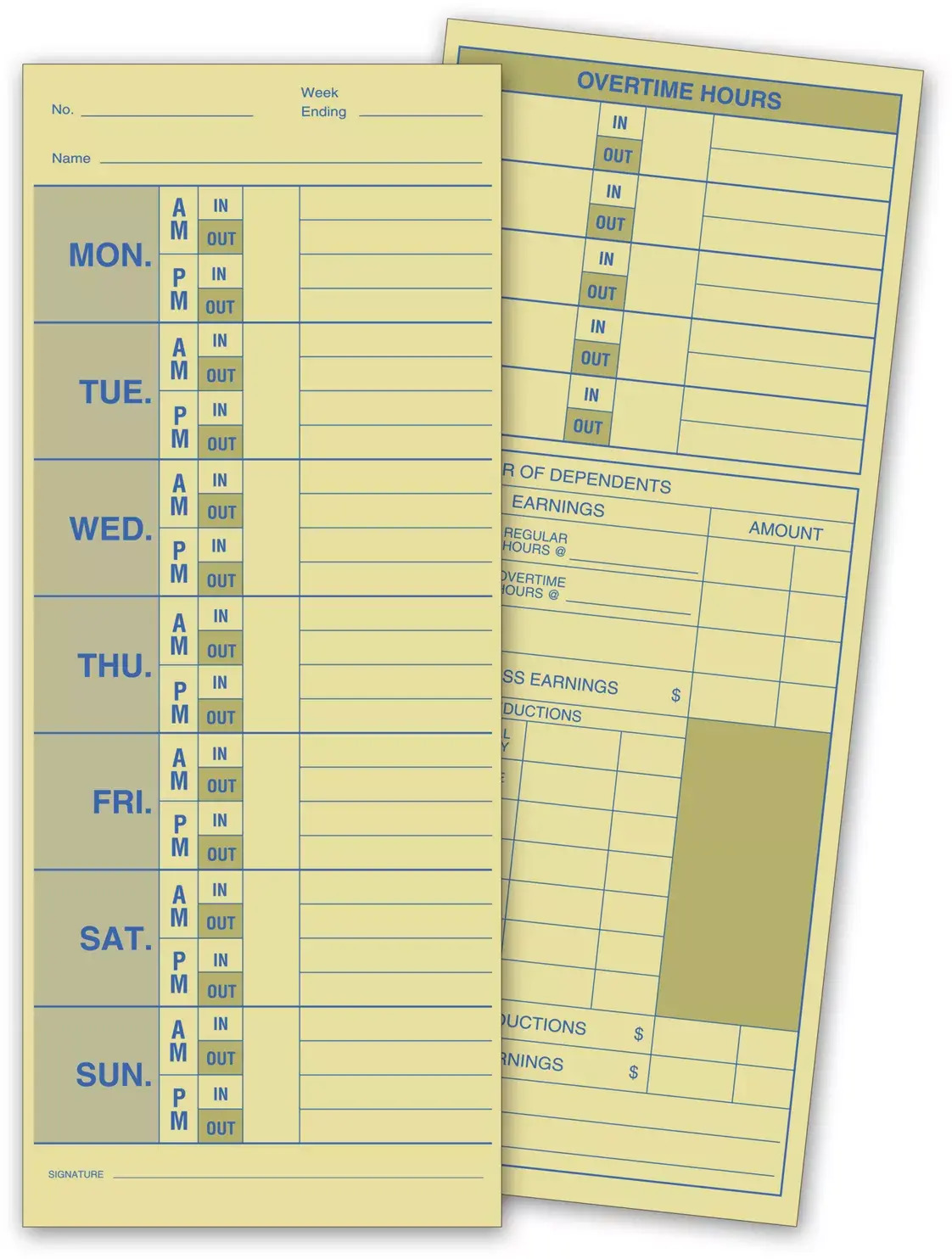 Compact Employee Time Cards
