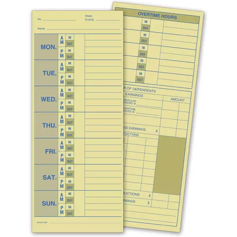 Compact Employee Time Cards