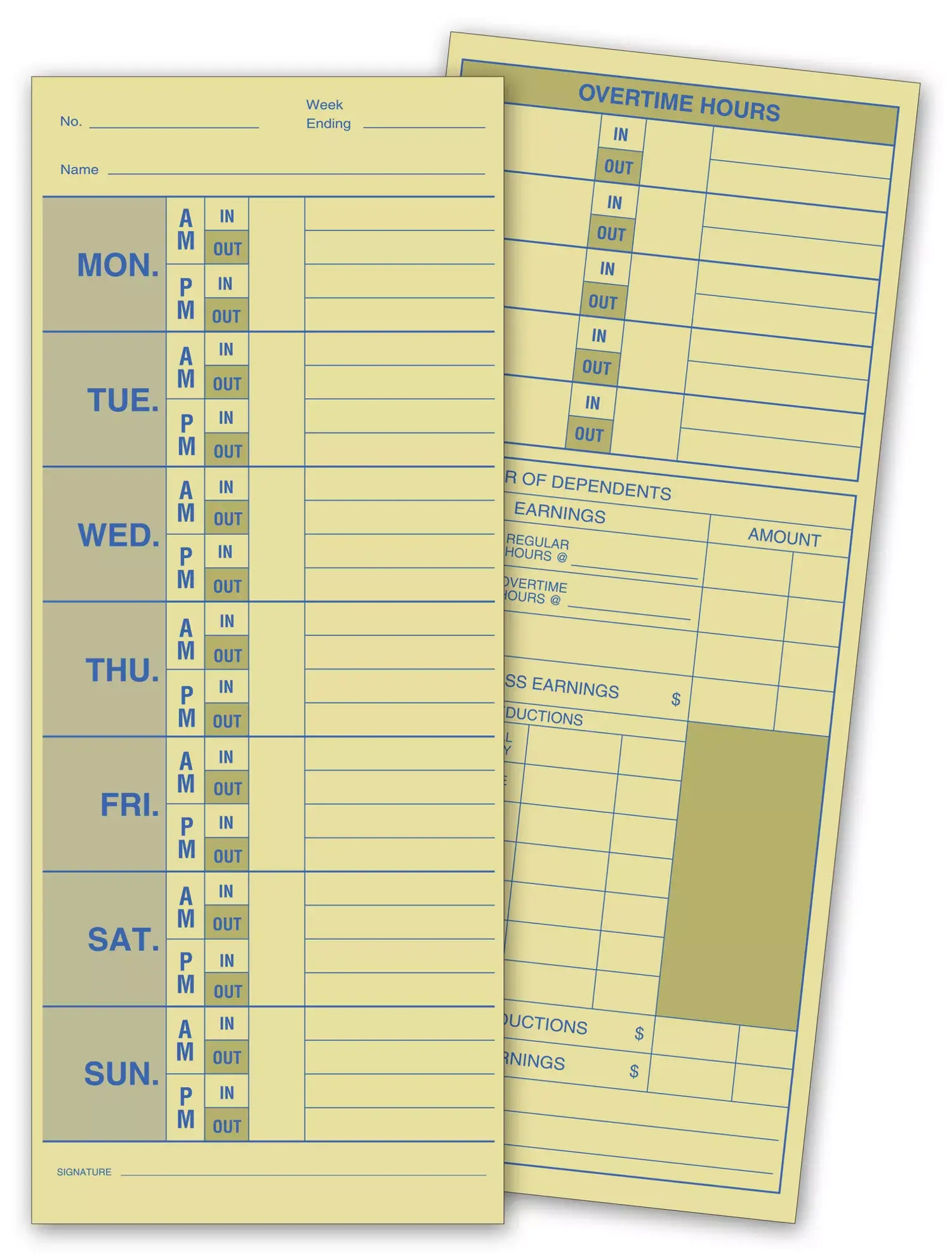 Compact Employee Time Cards
