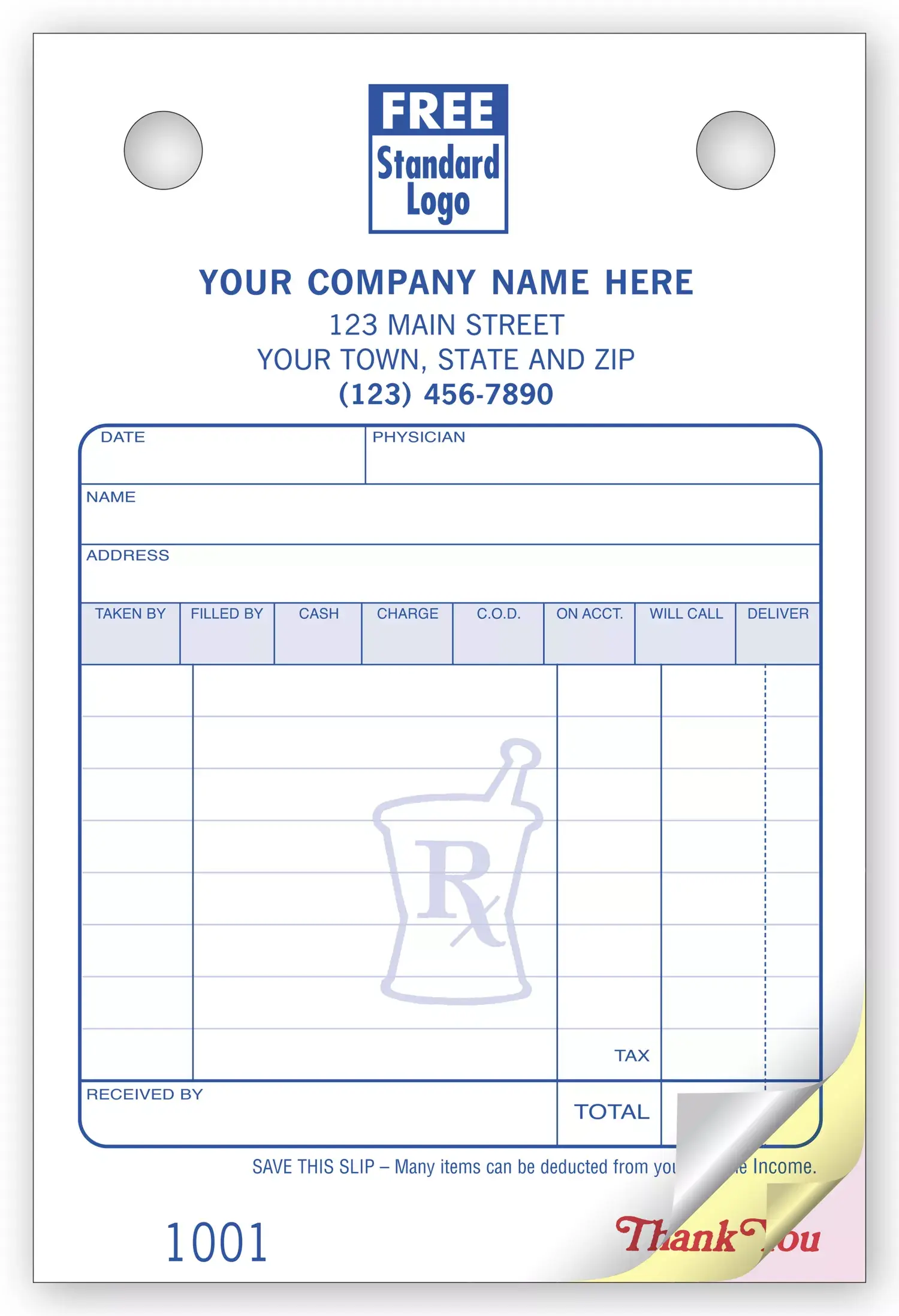 Pharmacy Order Forms, Small