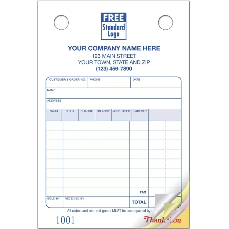 Retail Order Forms | Small Register Forms