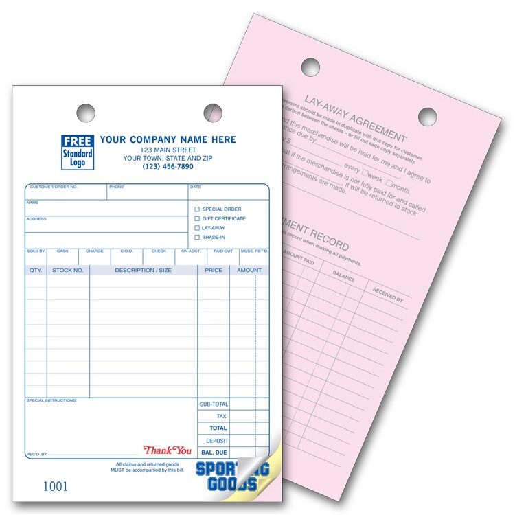 2522 - Sporting Goods Order Forms