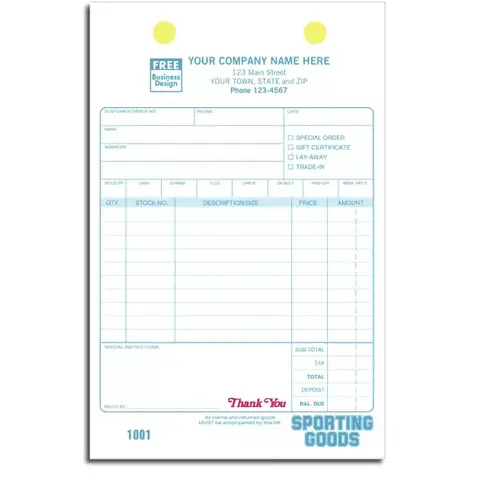 2522 - Sporting Goods Order Forms