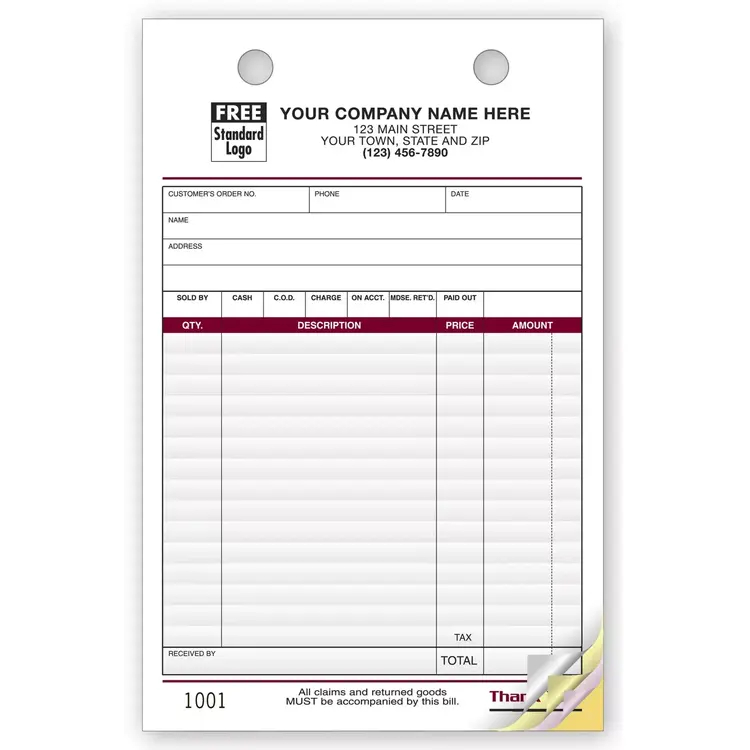 Large Register Forms for Retail Businesses