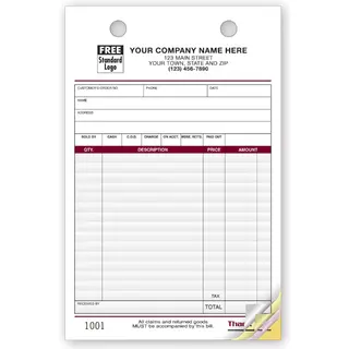 Large Register Forms for Retail Businesses
