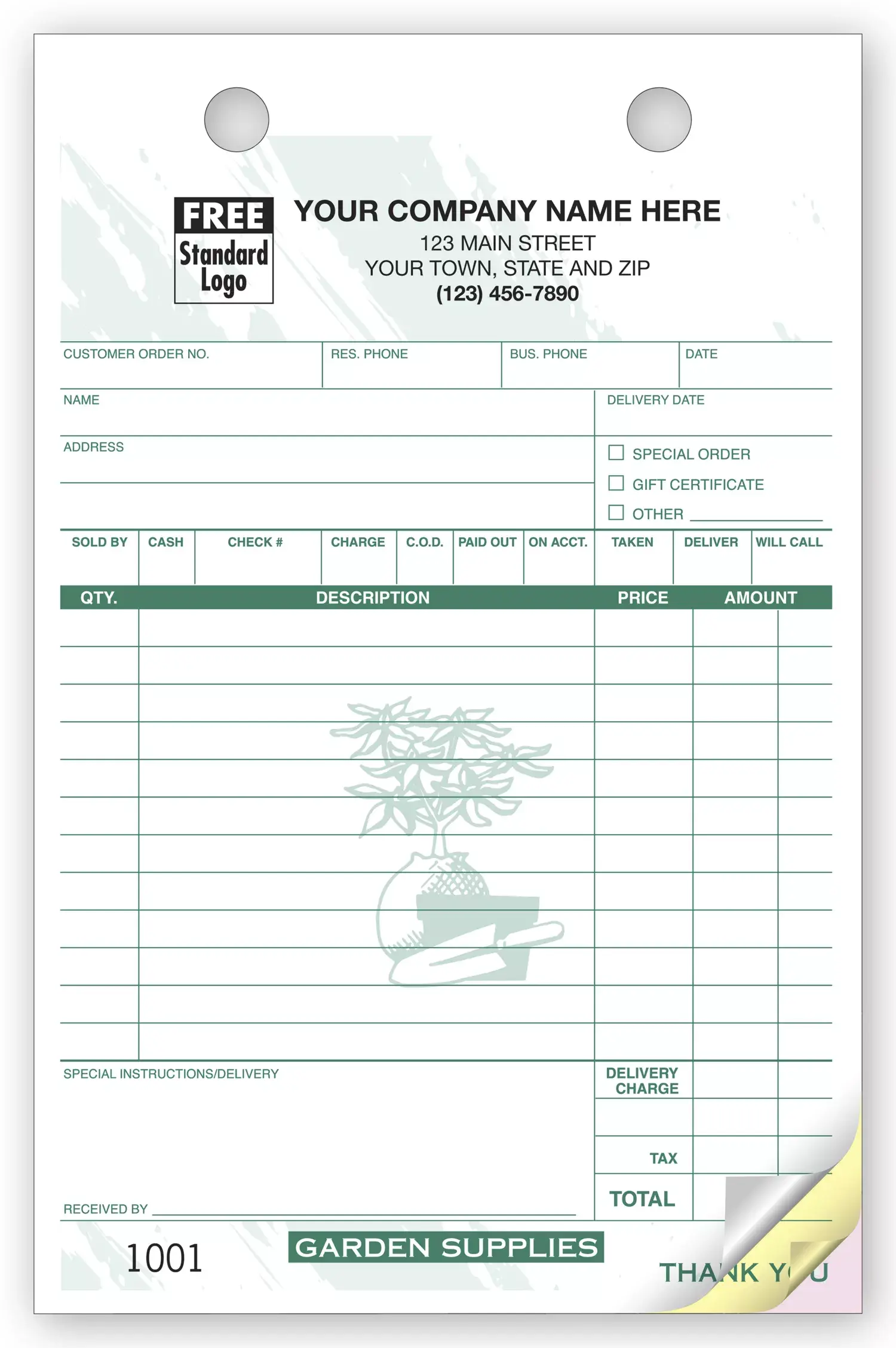 2519T - Garden Supplies Order Forms