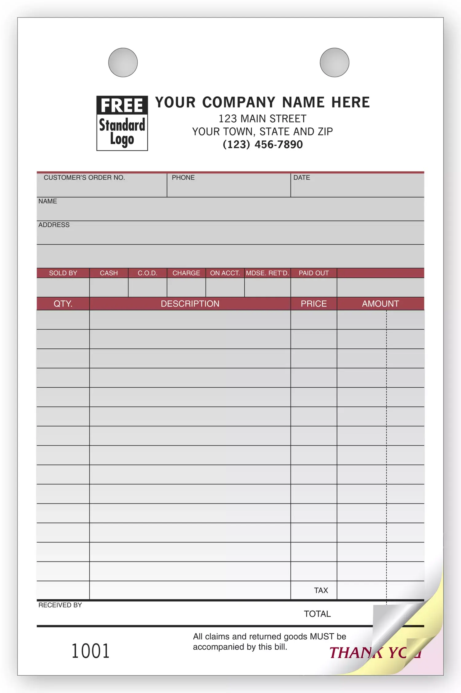 SP126 - Order Forms, Medium - Spectra Collection