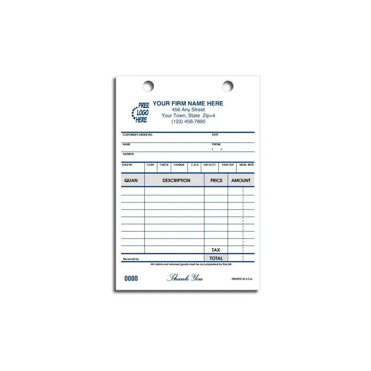 14615 - Cash & Carry Register Forms