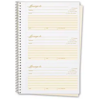 Spiral-Bound Phone Message Book with Numbering