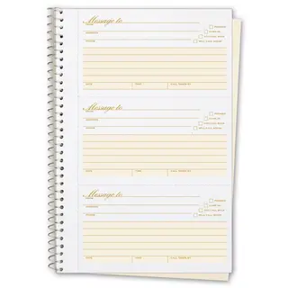 Spiral-Bound Phone Message Book with Numbering