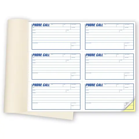 6-2 - Phone Message Books with Carbon Copy, 6 Calls per Page