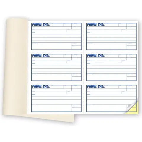 6-2 - Phone Message Books with Carbon Copy, 6 Calls per Page