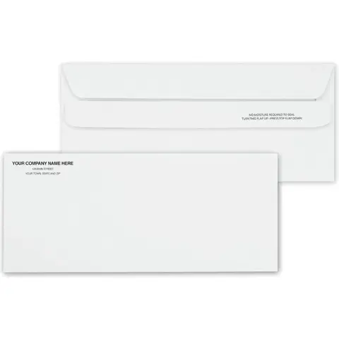 Self-Seal #10 Envelopes, Custom Printed up to Two Ink Colors