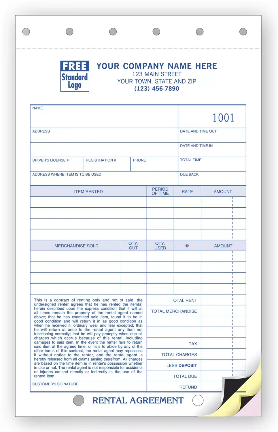 Rental Agreements - Carbon Copy