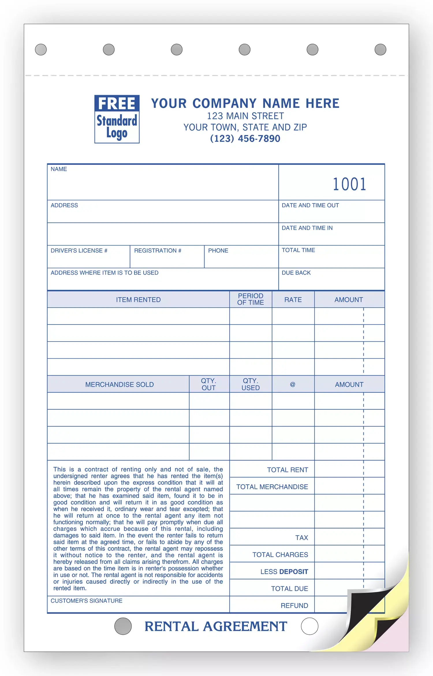 Rental Agreements - Carbon Copy