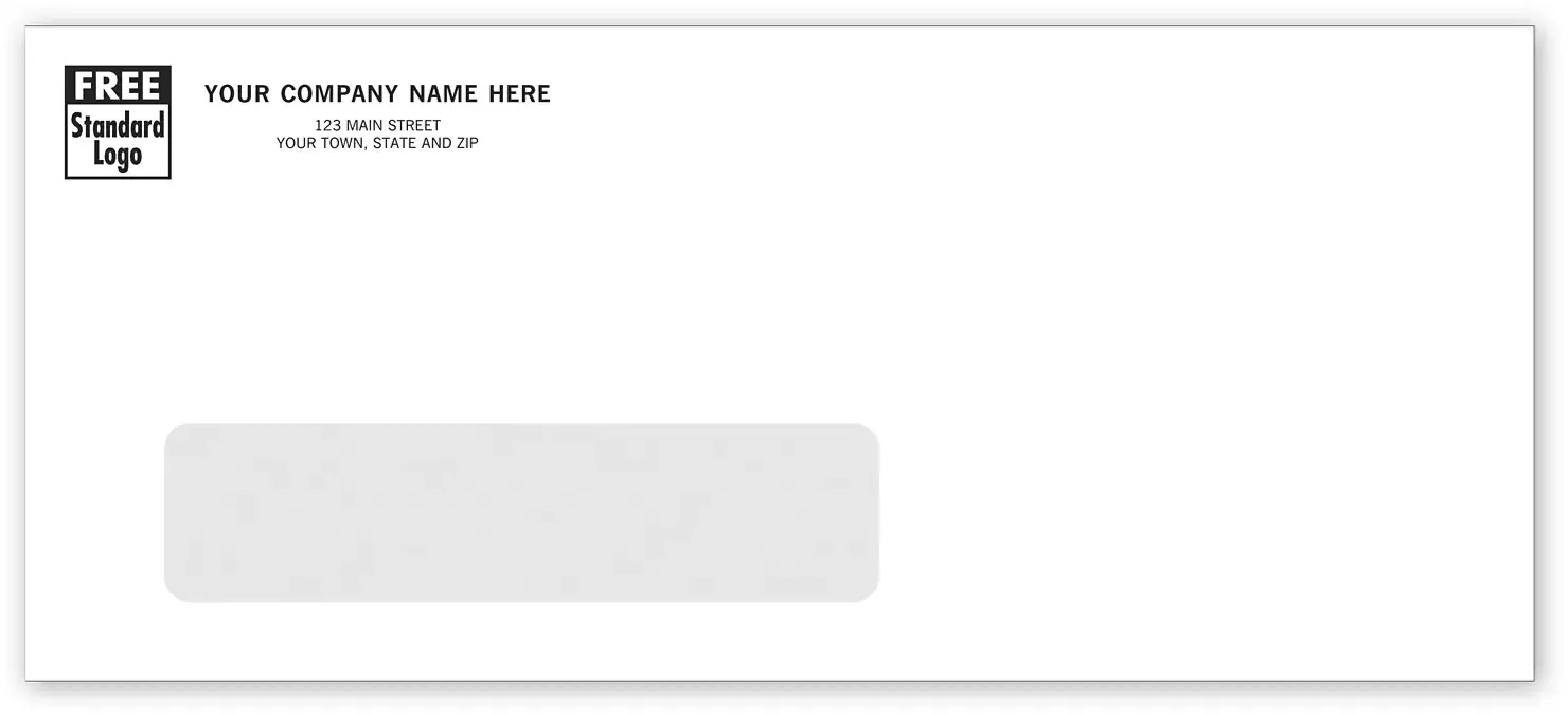10WCC - #10 Business Window Envelopes with Custom Text or Logo