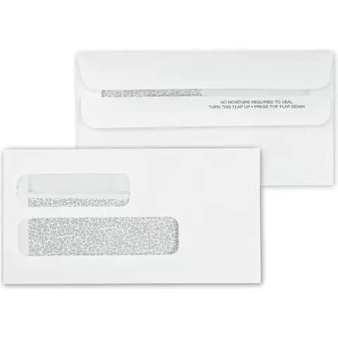5025C - Self-Seal Two Window Envelopes, Confidential Lining