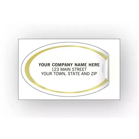 High Gloss Advertising Labels with Gold Foil