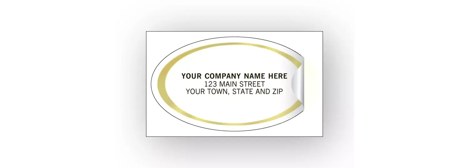 High Gloss Advertising Labels with Gold Foil