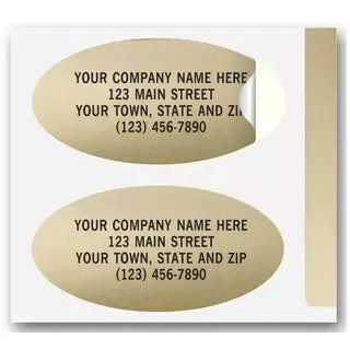 Custom Printed Gold Foil Oval Labels
