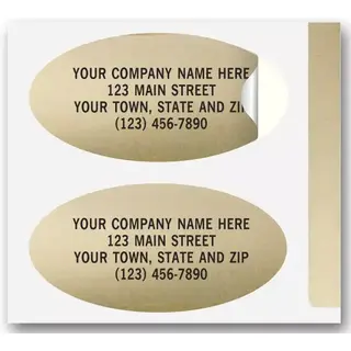 Custom Printed Gold Foil Oval Labels