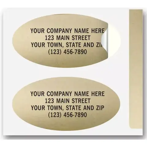 Custom Printed Gold Foil Oval Labels