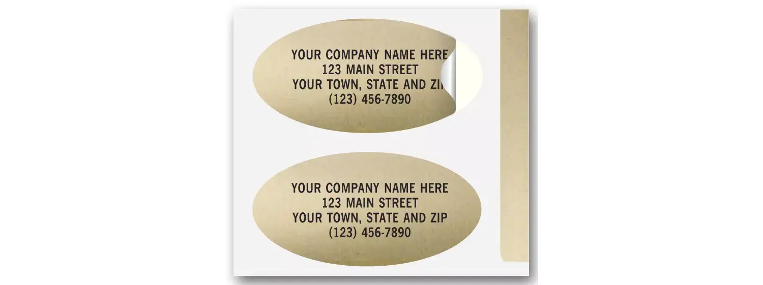 Custom Printed Gold Foil Oval Labels
