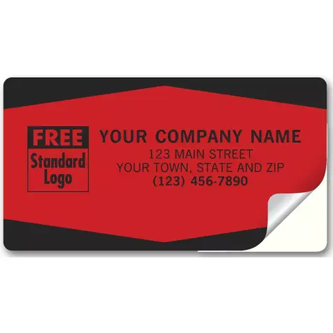 Custom printed red rectangle labels