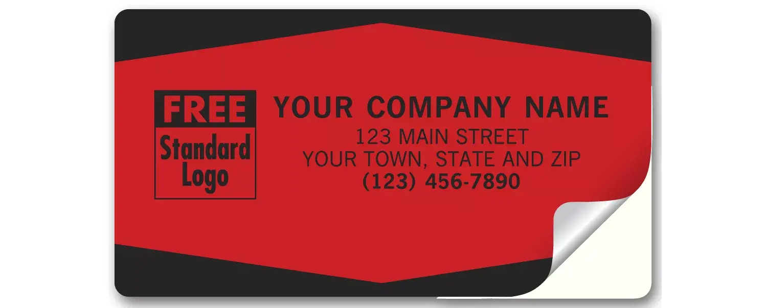 Custom printed red rectangle labels