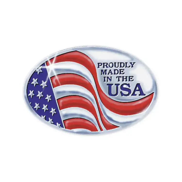 Custom Made In America Oval Labels, Size: 1 1/2" x 1"