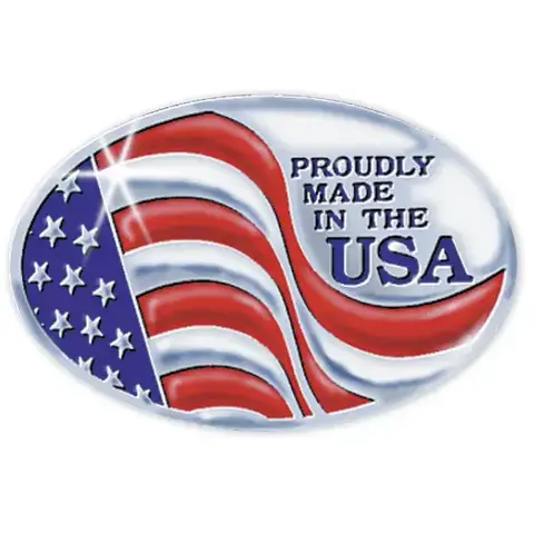 Custom Made In America Oval Labels, Size: 1 1/2" x 1"