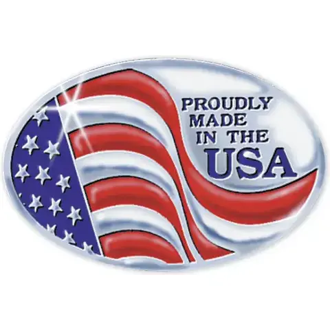Custom Made In America Oval Labels, Size: 1 1/2" x 1"