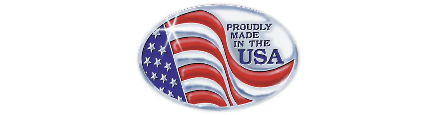 Custom Made In America Oval Labels, Size: 1 1/2" x 1"