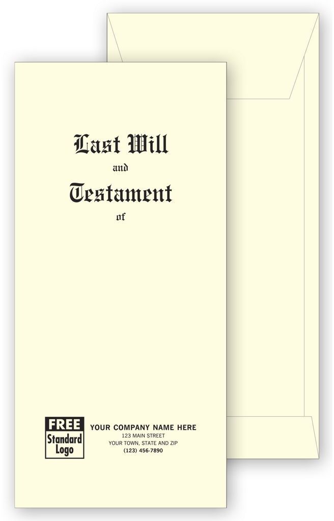 Custom printed last will jackets