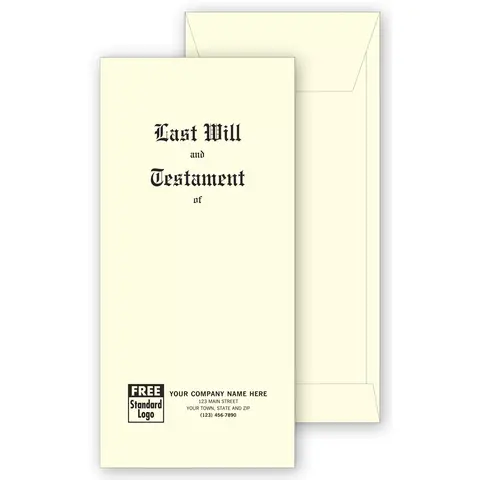Custom printed last will jackets