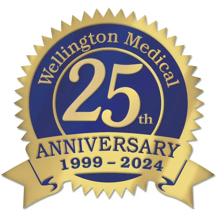 Gold foil anniversary labels for your business