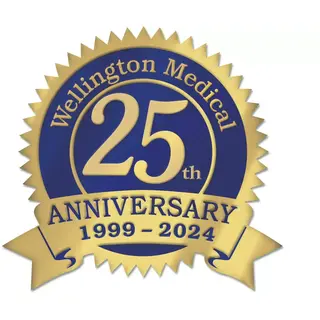 Gold foil anniversary labels for your business