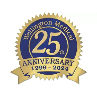 Gold foil anniversary labels for your business