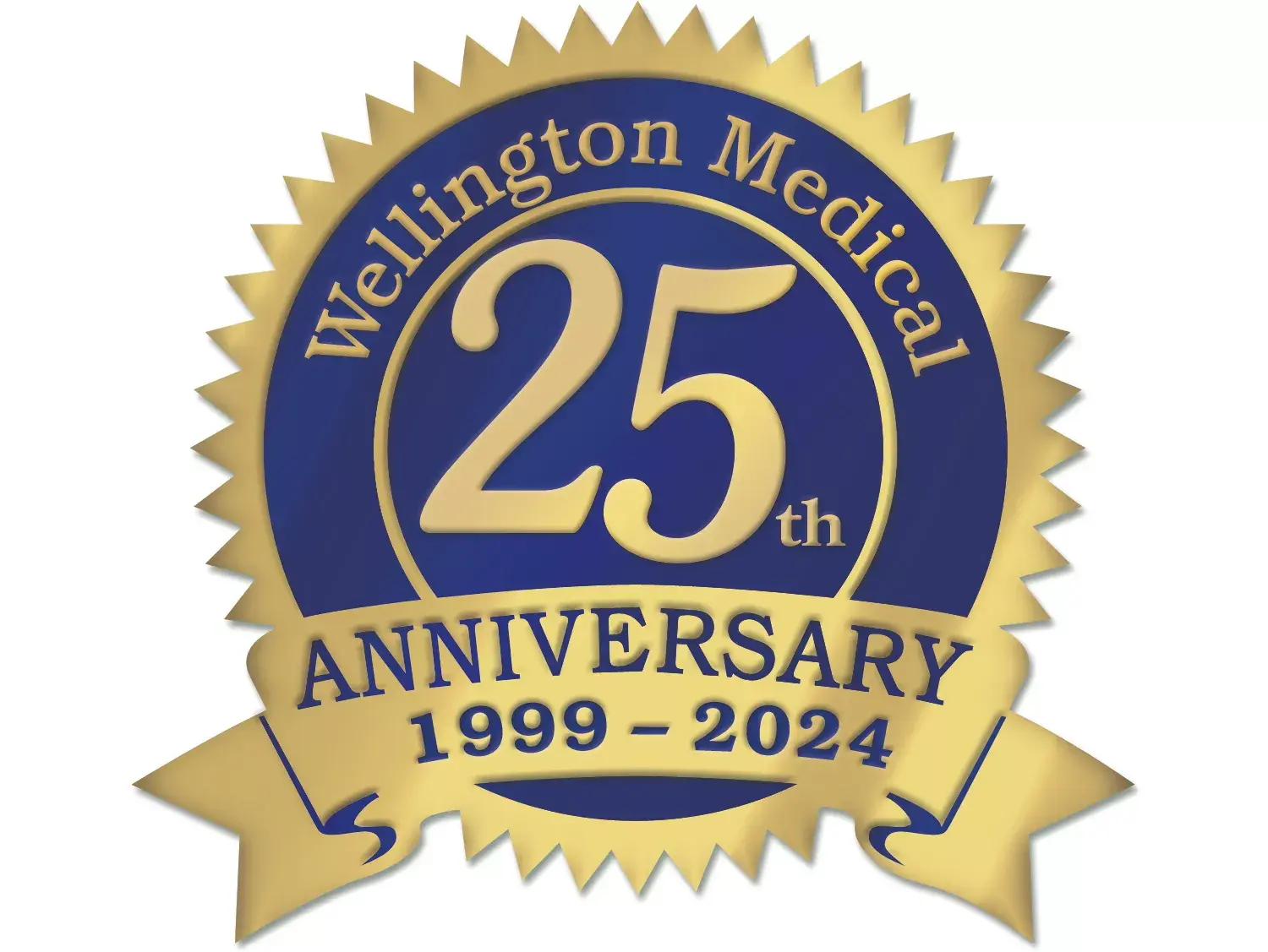 Gold foil anniversary labels for your business