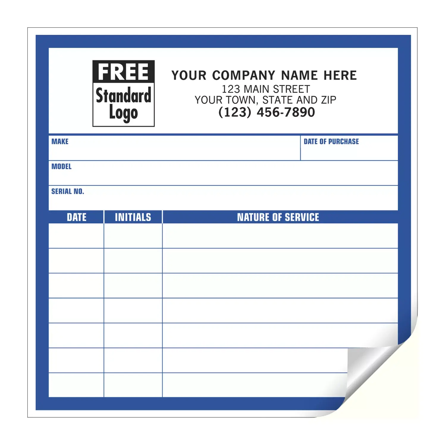 CL12 - Large Service Record Labels