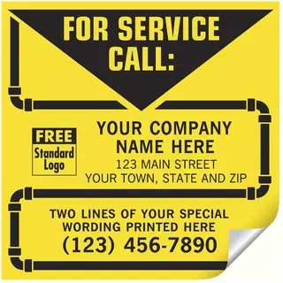 CL14 - Contractor Service Labels - Yellow with Pipe