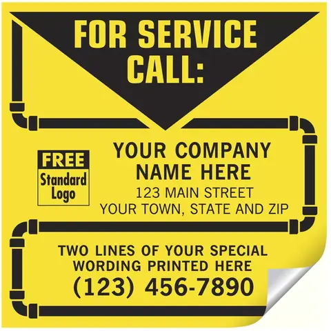 CL14 - Contractor Service Labels - Yellow with Pipe