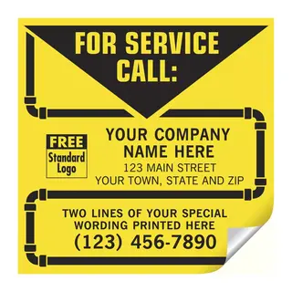 CL14 - Contractor Service Labels - Yellow with Pipe