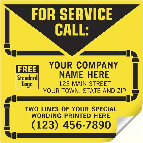 CL14 - Contractor Service Labels - Yellow with Pipe